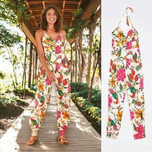 NWT Farm Rio Toucan's Garden halter jumpsuit size L